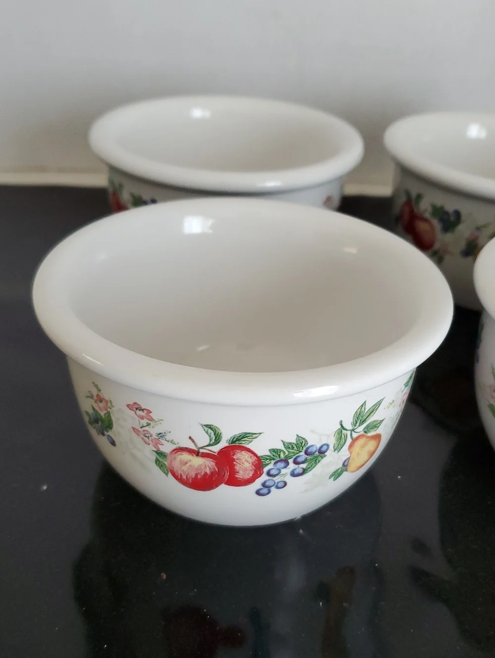 Vintage Corelle Ramekins - Fruit Pattern - Set of 4